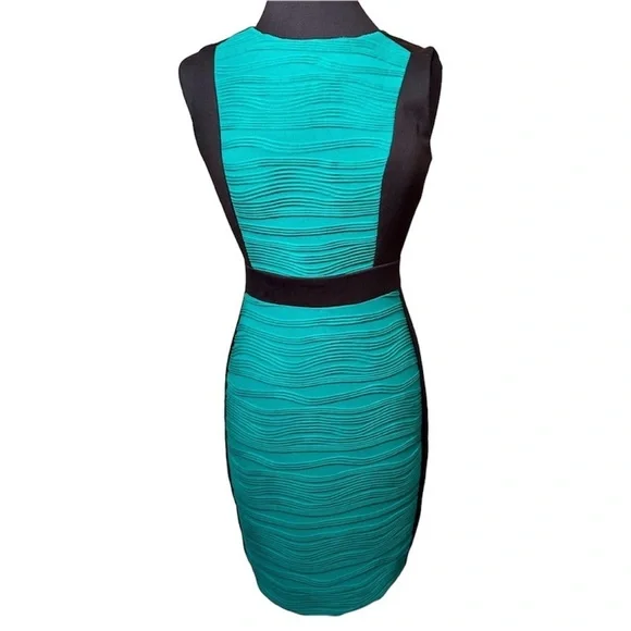 Dana Buchman size 6 black and green Sleeveless sheath midi dress - Picture 1 of 11